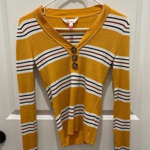 No Boundaries Yellow Striped Long Sleeves Shirt